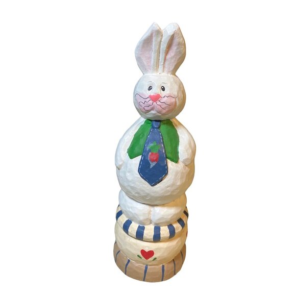 Eddie Walker Midwest Cannon Falls Easter Bunny  Rabbit Blue Neck Tie - Picture 1 of 12